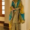 Itrh Striped Sharara Set With Colourblocked Dupatta 1 Itrh Striped Sharara Set With Colourblocked Dupatta -Divine Couture 0004 background