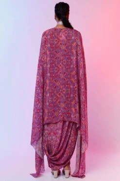 SVA Purple Printed Cape Set 9 SVA Purple Printed Cape Set -Divine Couture 020623sa03 4