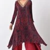 Kiran Uttam Ghosh Maroon Hand Embellished Pleated Kaftan 1 Kiran Uttam Ghosh Maroon Hand Embellished Pleated Kaftan -Divine Couture 060523kg07 1
