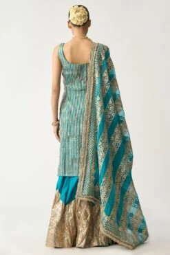 Itrh Turquoise Gota Patti Sharara Set -Divine Couture 0802it14 5
