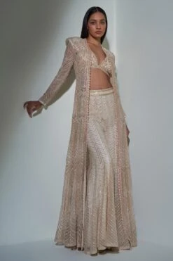 Ritika Mirchandani Chrome Gold Hand Embroidered Jacket Set -Divine Couture 080823rm01 3