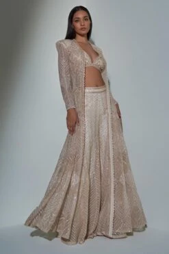 Ritika Mirchandani Chrome Gold Hand Embroidered Jacket Set -Divine Couture 080823rm01 4