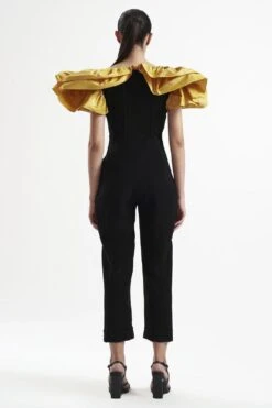 Gauri & Nainika Black Off- Shoulder Corsetted Jumpsuit -Divine Couture 0809gk03 3