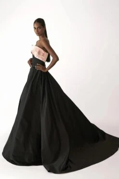 Gauri & Nainika Black Flared Strapless Gown 9 Gauri & Nainika Black Flared Strapless Gown -Divine Couture 0809gk04 2