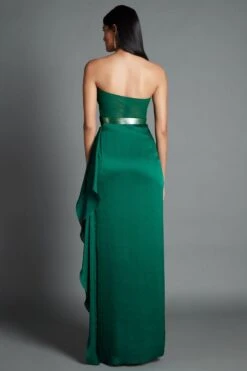 Amit Aggarwal Emerald Green Metallic Moulded Strapless Gown -Divine Couture 089 emr 3