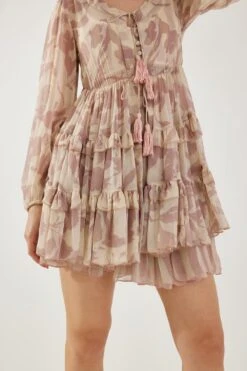 KoAi Cream And Rose Pink Floral Short Cape -Divine Couture 100823ki02 5