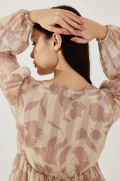 KoAi Cream And Rose Pink Floral Short Cape -Divine Couture 100823ki02 6