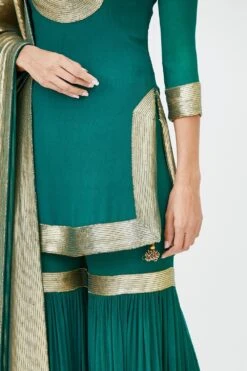 Nakul Sen Emerald Green Sharara With Sequin Embroidery -Divine Couture 1011 4 1