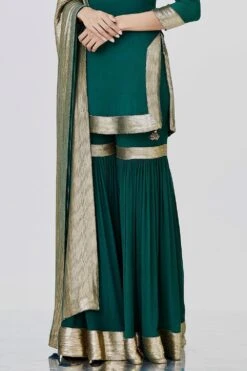 Nakul Sen Emerald Green Sharara With Sequin Embroidery -Divine Couture 1011 5 1