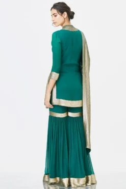 Nakul Sen Emerald Green Sharara With Sequin Embroidery -Divine Couture 1011 6 1