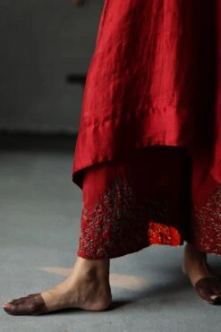 Shorshe Ruby Red Nushka Kaftan Set -Divine Couture 1011ss05 4