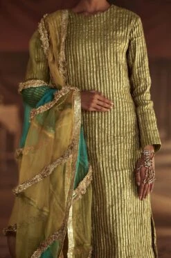 Itrh Striped Sharara Set With Colourblocked Dupatta -Divine Couture 1020 2