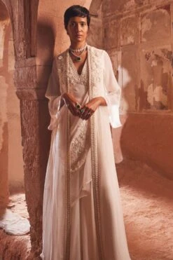 Ridhi Mehra Ivory Embroidered Jacket & Jumpsuit Set -Divine Couture 102rm4 3
