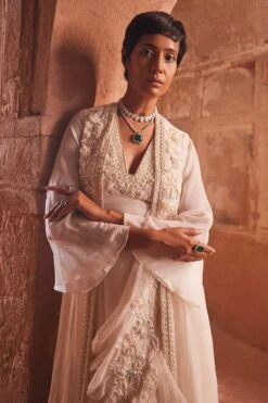 Ridhi Mehra Ivory Embroidered Jacket & Jumpsuit Set -Divine Couture 102rm4 4