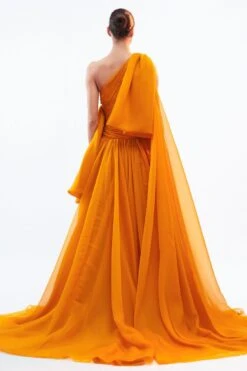 Gauri & Nainika Mustard One Shoulder Gown -Divine Couture 10523gn75 5