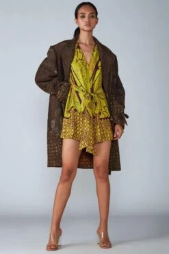 Saaksha & Kinni Yellow Tile Printed Playsuit