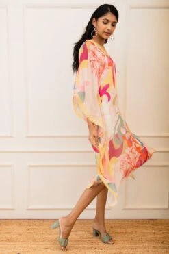 Varun Bahl Pret Floral Printed Georgette Kaftan -Divine Couture 111vb28 4