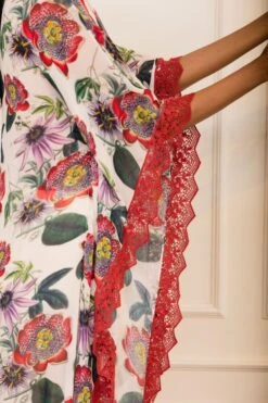 Varun Bahl Pret Red Floral Printed Kaftan -Divine Couture 111vb48 4
