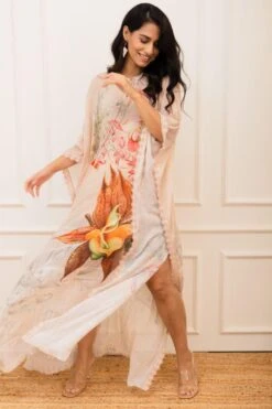 Varun Bahl Pret Pink Botanical Printed Kaftan 9 Varun Bahl Pret Pink Botanical Printed Kaftan -Divine Couture 111vb52 3