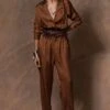 431-88 By Shweta Kapur Copper Silk Jumpsuit -Divine Couture 115ske27 1