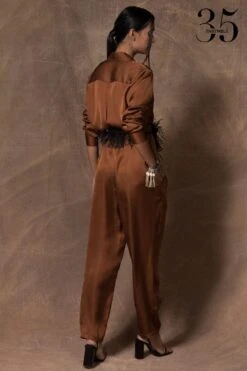 431-88 By Shweta Kapur Copper Silk Jumpsuit -Divine Couture 115ske27 5