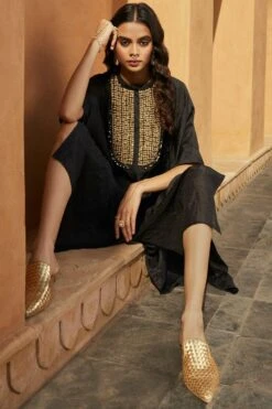 Avacara Black Embroidered Kaftan Set -Divine Couture 1210av05 3
