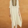 Avacara White Mulberry Silk Kaftan Set -Divine Couture 1210av12 1