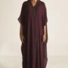 Shorshe Plum Hand Embroidered Kaftan 1 Shorshe Plum Hand Embroidered Kaftan -Divine Couture 1211sh2 1