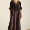 Shorshe Plum Hand Embroidered Noor Kaftan -Divine Couture 1211sh4 1