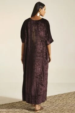 Shorshe Plum Hand Embroidered Noor Kaftan 11 Shorshe Plum Hand Embroidered Noor Kaftan -Divine Couture 1211sh4 5