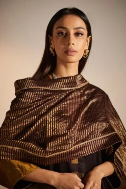Shorshe Plum & Gold Handwoven Kaftan Set -Divine Couture 1211sh7 4