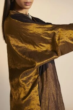 Shorshe Plum & Gold Handwoven Kaftan Set -Divine Couture 1211sh7 5