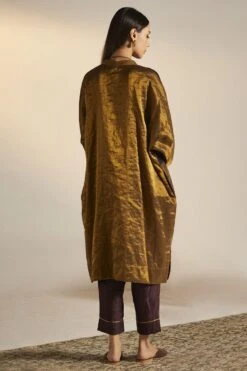 Shorshe Plum & Gold Handwoven Kaftan Set -Divine Couture 1211sh7 6