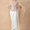 Anamika Khanna Ivory Floral Sequin Embellished Cape Skirt Set -Divine Couture 121223ak2 1