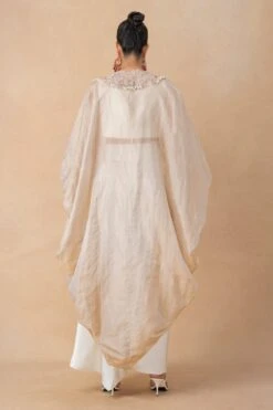 Anamika Khanna Ivory Floral Sequin Embellished Cape Skirt Set -Divine Couture 121223ak2 5