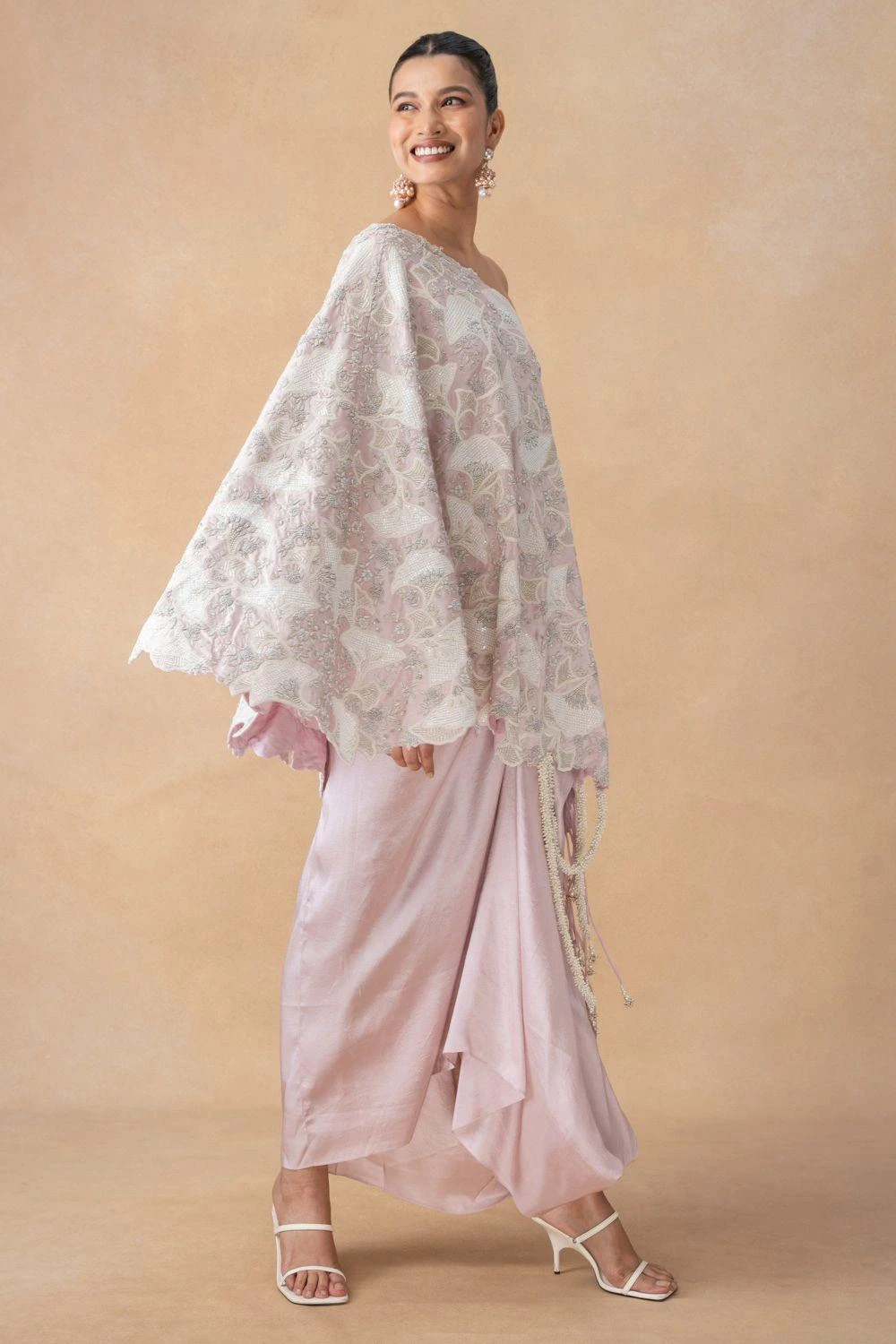 Anamika Khanna Lavender Sequin Embellished Drape-Skirt Set 5 Anamika Khanna Lavender Sequin Embellished Drape-Skirt Set - Image 3