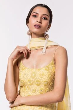 DUARA Tie & Dye Yellow Embellished Sharara Set -Divine Couture 124ua14 4
