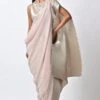 Kiran Uttam Ghosh Metallic Silver Hand Embellished Pleated Kaftan -Divine Couture 12723kug24 1