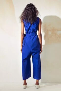 Khara Kapas Electric Blue Fitted Jumpsuit -Divine Couture 12923kk1 5