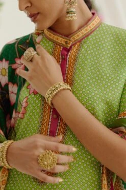 Rajdeep Ranawat Lime Green Band Collar Kaftan Set -Divine Couture 1303rr01 6 1