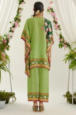 Rajdeep Ranawat Lime Green Band Collar Kaftan Set -Divine Couture 1303rr01 7 1
