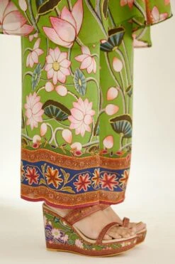 Rajdeep Ranawat Green Kamara Gathered Sleeve Tunic Set -Divine Couture 1303rr05 5 1