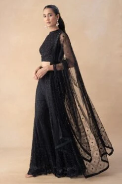 Mishru Black Embroidered Sharara Set 9 Mishru Black Embroidered Sharara Set -Divine Couture 131123mu14 3