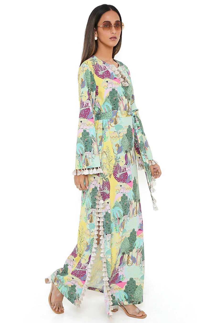 PS Pret By Payal Singhal Yellow Kuno Printed Beyza Kaftan 5 PS Pret By Payal Singhal Yellow Kuno Printed Beyza Kaftan - Image 3