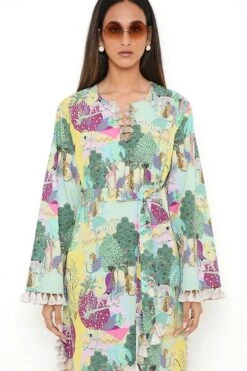 PS Pret By Payal Singhal Yellow Kuno Printed Beyza Kaftan 12 PS Pret By Payal Singhal Yellow Kuno Printed Beyza Kaftan -Divine Couture 1311ps20 5