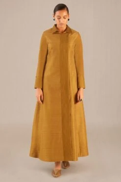 AMPM Naaz Amber Earthy-Brown Silk Abaya