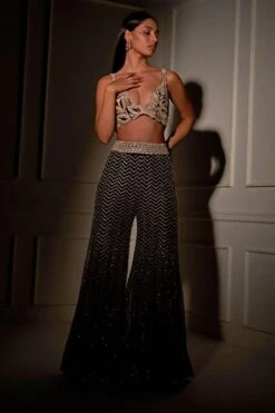 Ritika Mirchandani Black Chrome Embroidered Sharara Set -Divine Couture 1312rm12 3