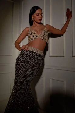 Ritika Mirchandani Black Chrome Embroidered Sharara Set -Divine Couture 1312rm12 6