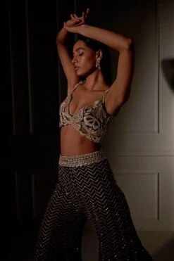 Ritika Mirchandani Black Chrome Embroidered Sharara Set -Divine Couture 1312rm12 7