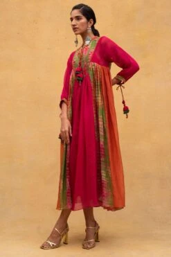 CAPISVIRLEO Magenta Panelled Dress -Divine Couture 132cp4 3